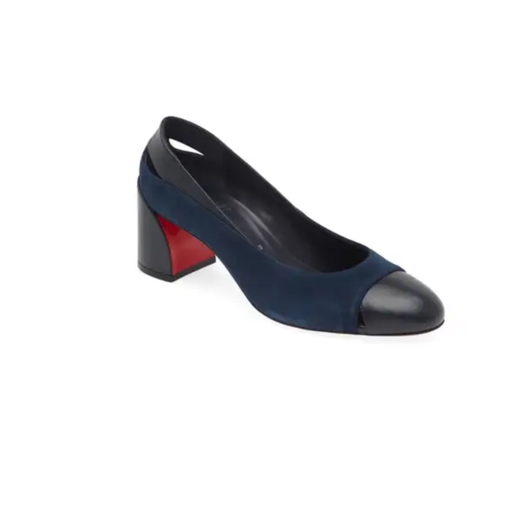 Christian Louboutin Navy and Black Heels never been worn